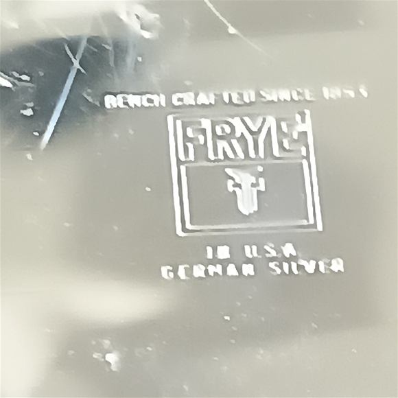 Frye Belt Buckle Etched German Silver Western Vintage Southwestern Cowgirl - Picture 4 of 14